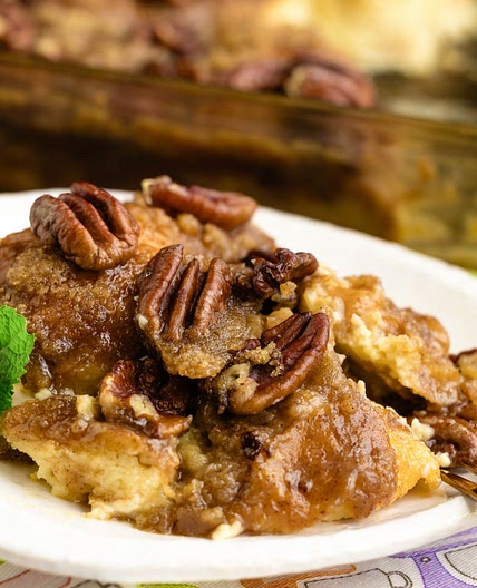 Praline Croissant Bread Pudding