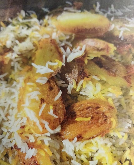 Persian crispy saffron rice (with potato)