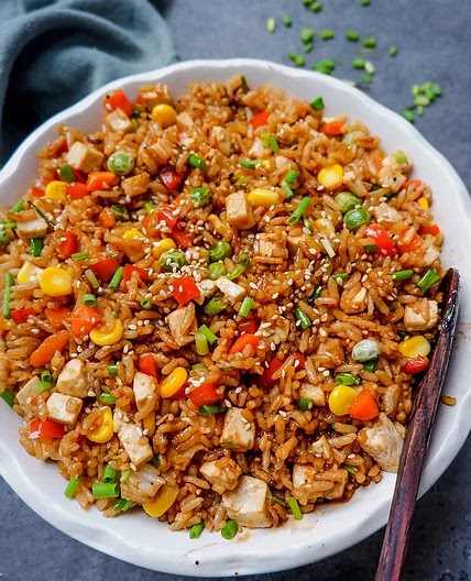 Vegetable Fried Rice with Teriyaki Sauce