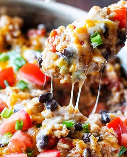 One-Pot Chicken Burrito Bowls