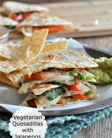 Veggie Quesadillas with Avocado Ranch