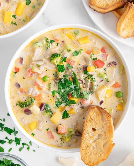 Lentil Soup with Rainbow Veggies