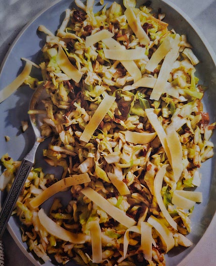 Wilted Cabbage and Warm Shallot Salad