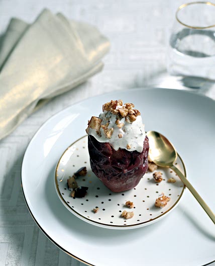 Charoset Ice Cream on a Baked Apple