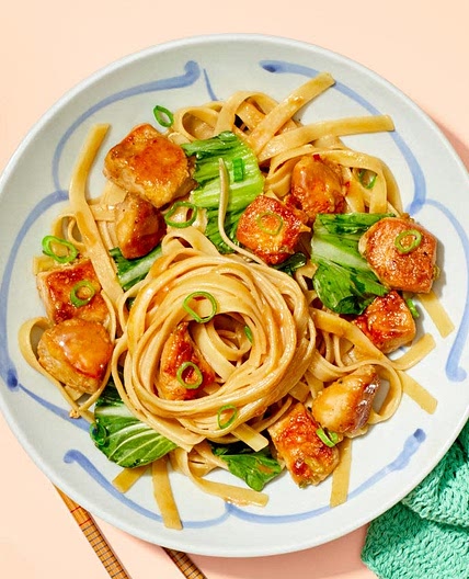 Chrissy Teigen's Sweet & Spicy Sesame Chicken Noodles with Bok Choy