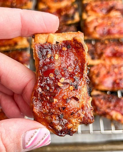 Parmesan Candied Bacon Crackers