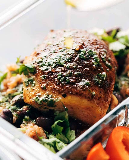 Spicy Chicken Meal Prep with Rice and Beans