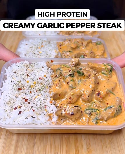 Creamy Garlic Pepper Steak
