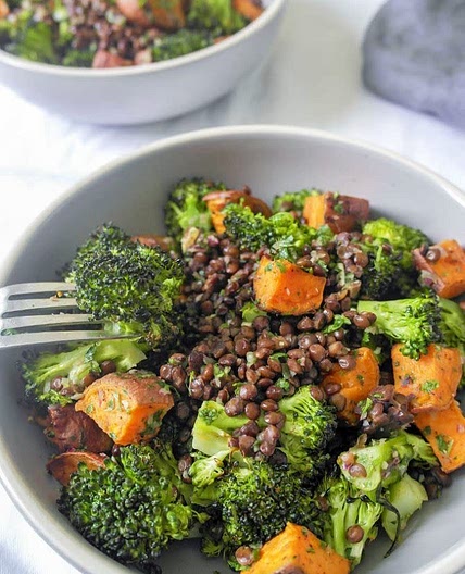 Lentil, Sweet Potato, and Broccoli Bowl
