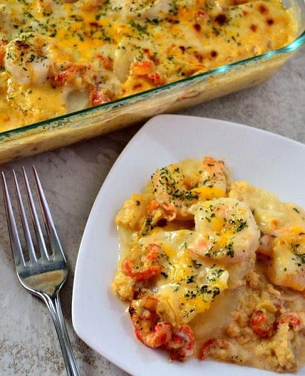 SEAFOOD POTATOES AU GRATIN 