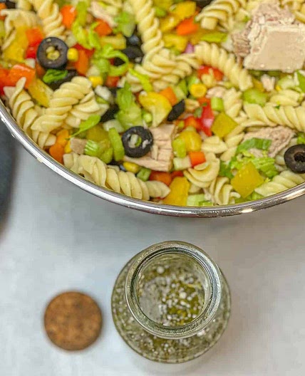 Healthy Pasta Salad with Dressing