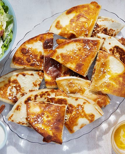 Spiced Chicken Quesadillas with Butter Lettuce Salad & Creamy Lime Dressing