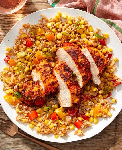 Blackened Cajun Chicken with Creamy Farro & Corn