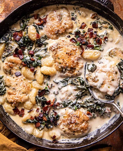 Skillet Creamy Chicken and Parmesan Gnocchi