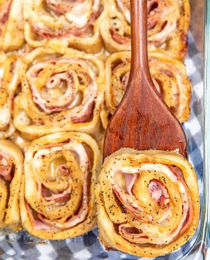 Hot Ham and Cheese Pinwheels