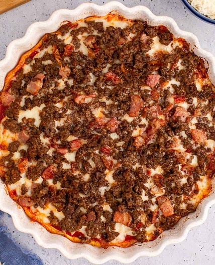 Bacon & Bison Low Carb Pizza