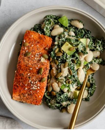 Kale & White Bean Salad with Za'atar Seared Tofu