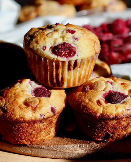Raspberry White Chocolate Muffins