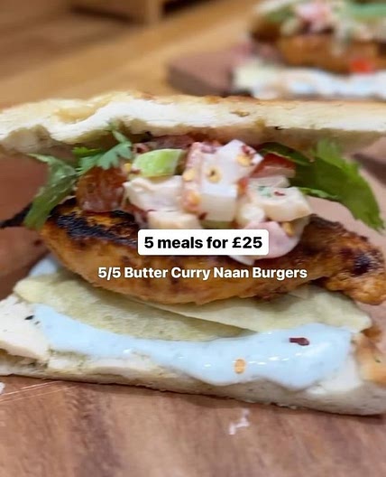 Butter Chicken Naan Burgers