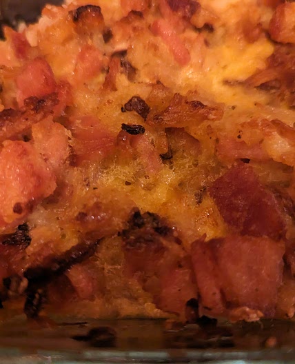 Breakfast hash, hashbrown ham egg
