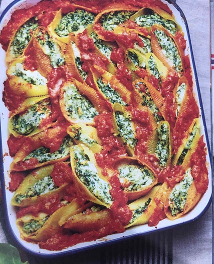 Conchiglione farcis aux épinards