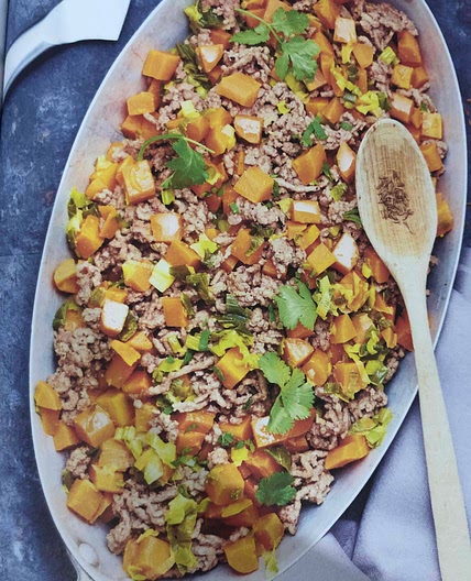 Boeuf haché aux carottes et au cumin