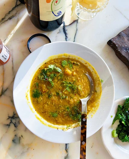 Squash Soup With Lentils And Herbs