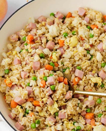 Riz frit au jambon