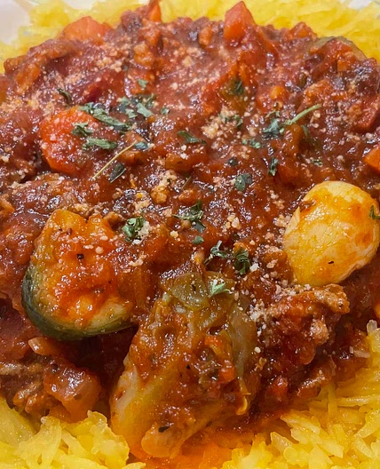 Healthy Mixed Vegetable Marinara Spaghetti Squash