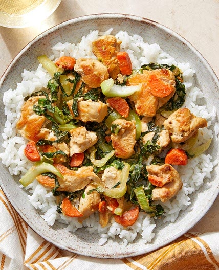 Sweet & Savory Sesame Chicken with Vegetables & Jasmine Rice