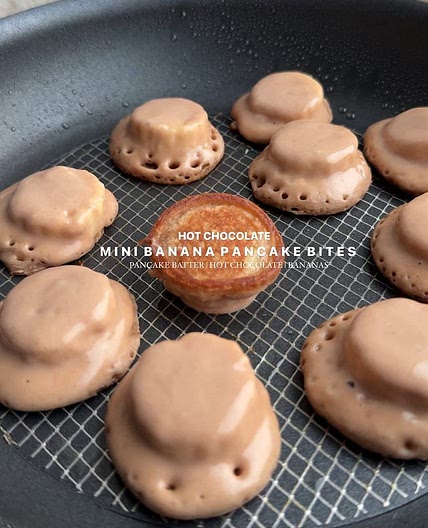 Mini Hot Chocolate Banana Pancake Bites
