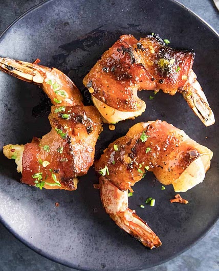 Habanero-Honey Glazed Bacon Wrapped Shrimp Recipe