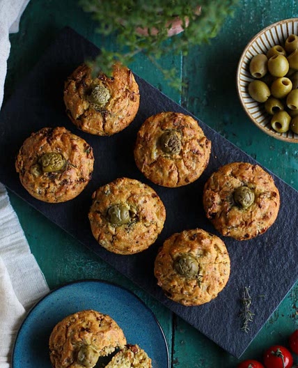 Savoury Sun-Dried Tomato & Olive Muffins