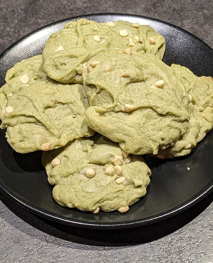 Cookies au matcha et au chocolat blanc