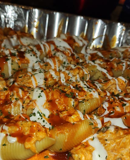 Buffalo chicken stuffed shells.