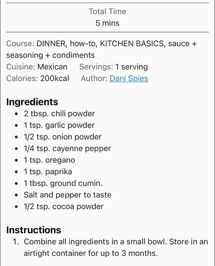 Taco seasoning 