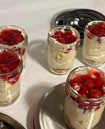Cherry Cheesecake Jars