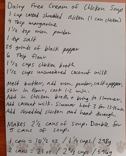 Dairy Free Cream of Chicken Soup