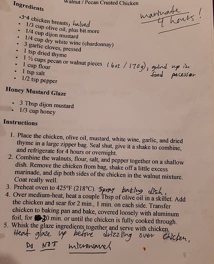Walnut Crusted Chicken