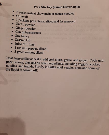 Pork Stir Fry (Jamie Oliver style)