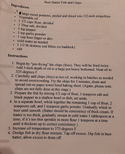 Beer Battered Fish and Chips