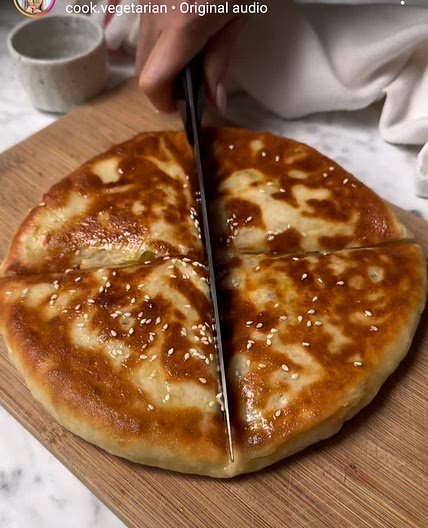 2 Ingredient Flatbread with Cheesy Potato Filling