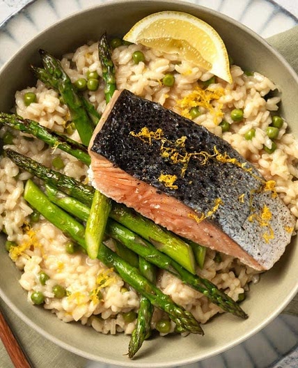Zesty Salmon on a Bed of Lemon Risotto