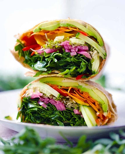Veggie Wraps with Hummus and Avocado