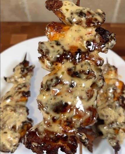 Garlic Parmesan Chicken Skewers