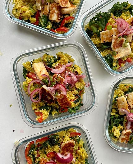 Halloumi & Spiced Rice Bowls
