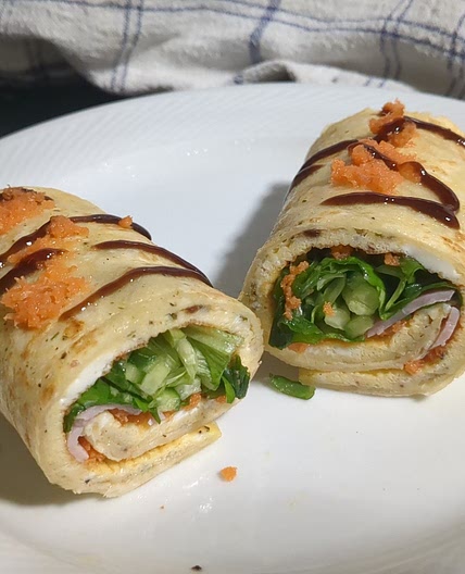 10 pm filled omelette wrap