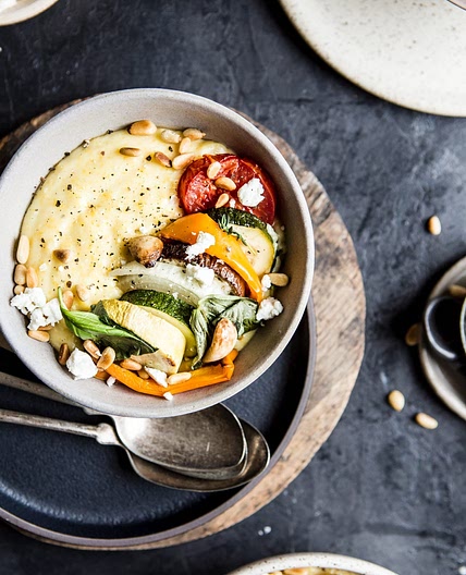Creamy Goat Cheese Polenta With Ratatouille