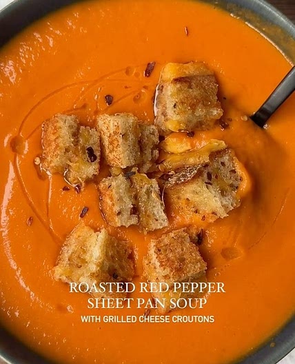 SHEET PAN ROASTED RED PEPPER SOUP