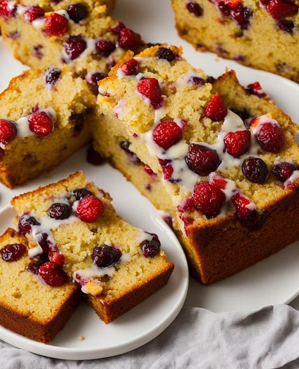 Summer Fruit Drizzle Cake Recipe